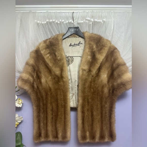 Accessories - Brown Real Mink stole shawl
